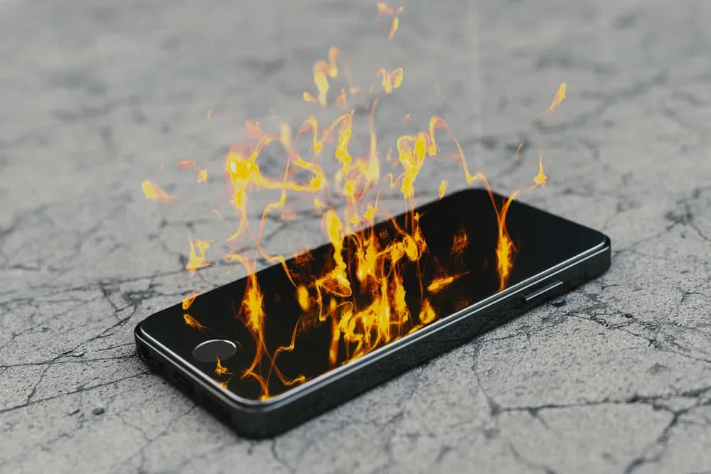 Handy mit Flammen