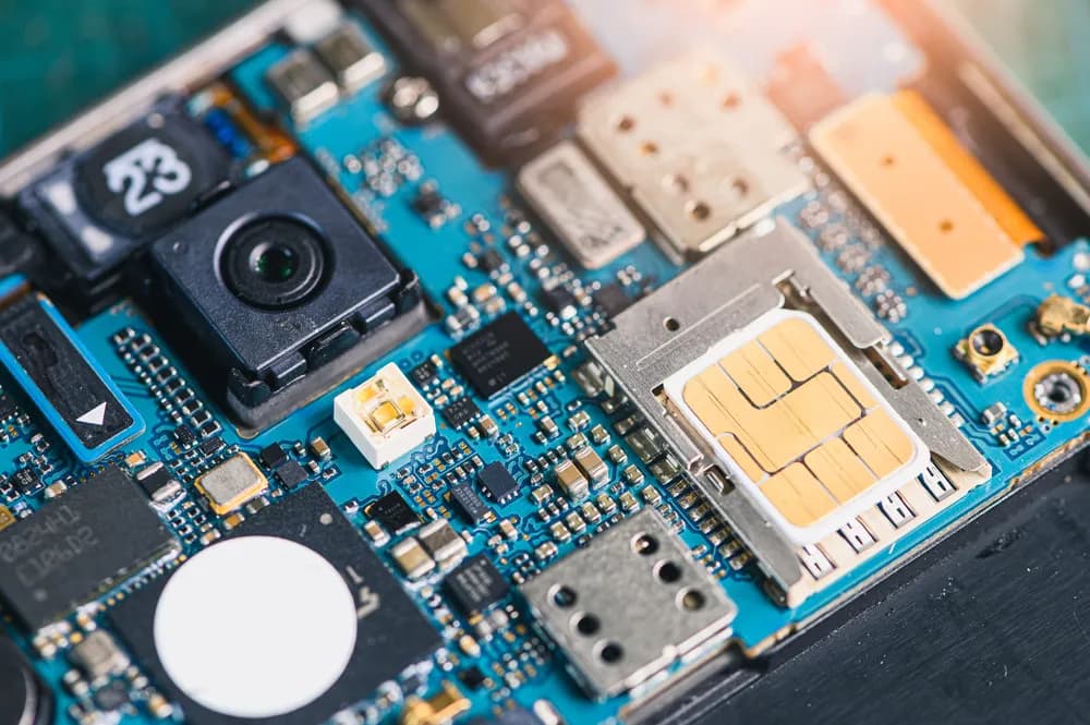Das iPhone wurde geöffnet, um die Hardware zu zeigen
