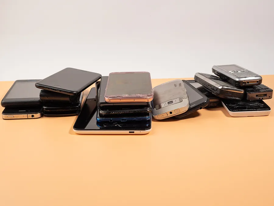 ein Haufen gebrauchter iPhones
